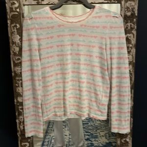 LoveShackFancy Long Sleeve Heart Top Shirt